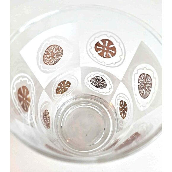 Vintage MCM Sand Dollar Cocktail Rocks Glass & Gold 4.5" Tall - Picture 4 of 6